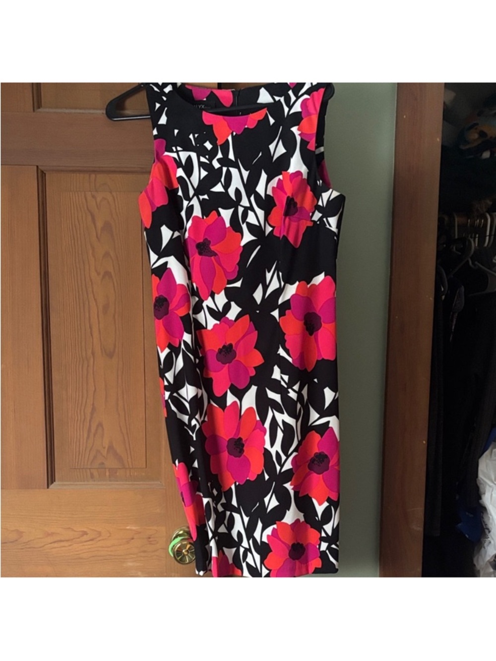 Alyx Vibrant Floral Midi Dress in Black and Pink - Picture 3 of 6